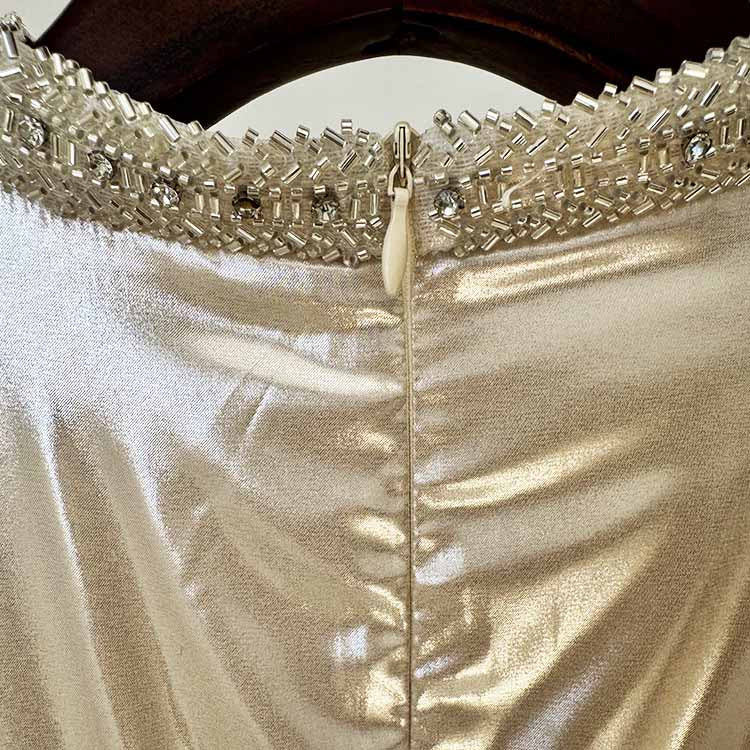 Cape-design Maxi Dress Champagne Prom Dress