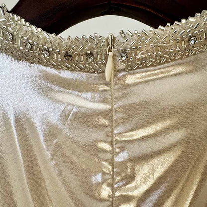 Cape-design Maxi Dress Champagne Prom Dress