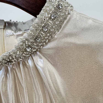 Cape-design Maxi Dress Champagne Prom Dress