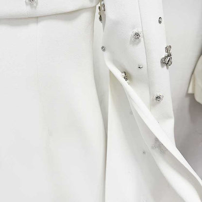 Womens Sequin-Beaded Cape Sleeves Long Formal Dress Wedding Prom Gown