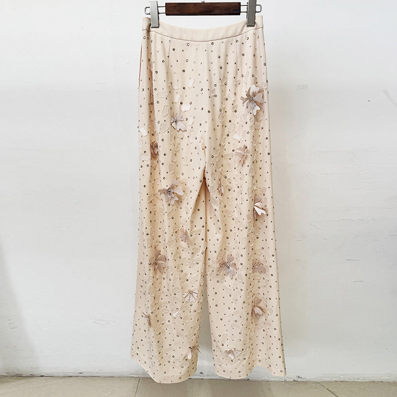 Heavy Embroidered Floral Pantsuit | Luxury Evening Wear