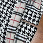 Women's Black and White Checked Cardigan Chic Coat