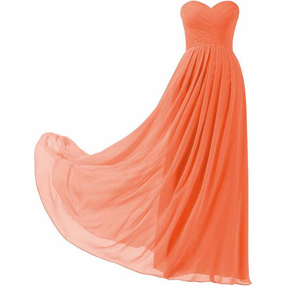 Chiffon Bridesmaid Dresses Long Strapless Ball Gown Wedding Guest Dress A-Line Formal Evening Dress