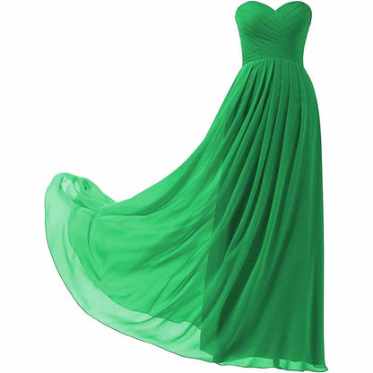 Chiffon Bridesmaid Dresses Long Strapless Ball Gown Wedding Guest Dress A-Line Formal Evening Dress