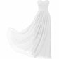 Chiffon Bridesmaid Dresses Long Strapless Ball Gown Wedding Guest Dress A-Line Formal Evening Dress