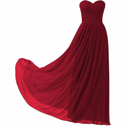 Chiffon Bridesmaid Dresses Long Strapless Ball Gown Wedding Guest Dress A-Line Formal Evening Dress