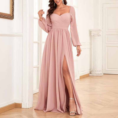 Long Sleeve Bridesmaid Dresses Long Pleated Chiffon Formal Evening Dre SD Dresscode & Fashiontrends Long Sleeve Bridesmaid Dresses Long Pleated Chiffon Formal Evening Dre SD Dresscode & Fashiontrends
