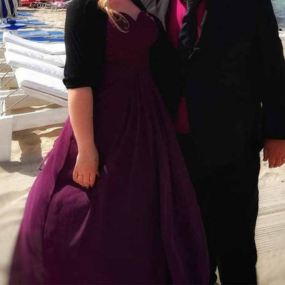 Chiffon Bridesmaid Dresses Long Strapless Ball Gown Wedding Guest Dress A-Line Formal Evening Dress