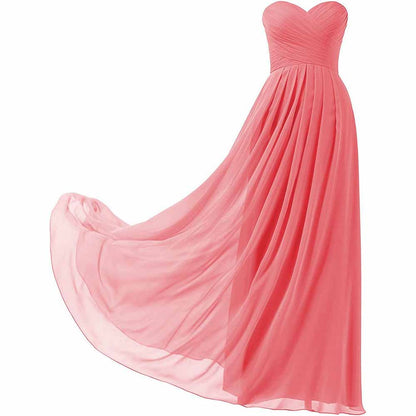 Chiffon Bridesmaid Dresses Long Strapless Ball Gown Wedding Guest Dress A-Line Formal Evening Dress