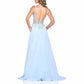 Appliques Lace Prom Dresses Long Side Split Chiffon Women Formal Evening Gowns