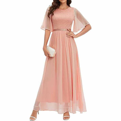 Junior Bridesmaid Dress Short Sleeves Lace Wedding Guest Dress