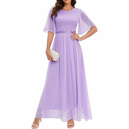 Junior Bridesmaid Dress Short Sleeves Lace Wedding Guest Dress