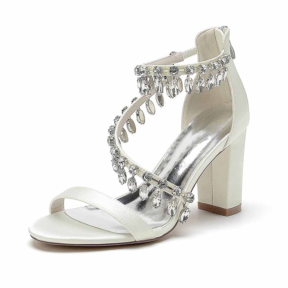 Elegant S&DCo. chunky heel prom shoes with shimmering embellishments and a stylish design