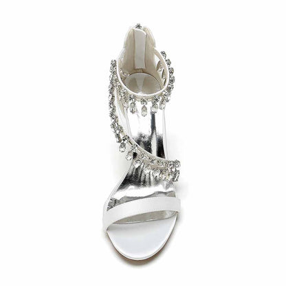 Elegant S&DCo. chunky heel prom shoes with sparkling crystal embellishments for a glamorous look