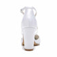 Satin Cross Strap Chunky Heel Classics Wedding Shoes
