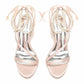 Women's Wedding Shoes Satin Block Heel Open Toe Wedding Sandals Bridal Shoes