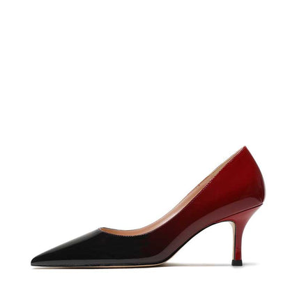 Elegant black and red classic party heels for women with a pointed toe design and slim heel