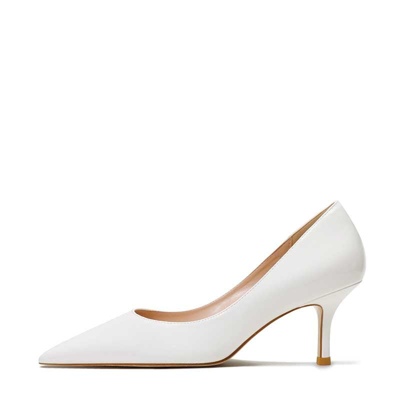 Stylish white classic party heels for women with a pointed toe and elegant design