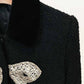 Women's winter coat woolen jacket With Bow knot studded bead short coat