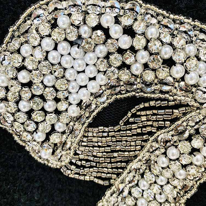 Women's winter coat woolen jacket With Bow knot studded bead short coat