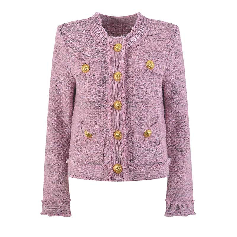 Ladies Tweed Short Jacket Casual Coat