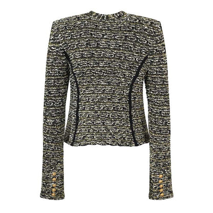 Womens Tweed Short Jacket Gold Button Coat