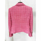 Pink 8 Button Tweed Jacket Breasted Blazer