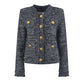 Ladies Tweed Short Jacket Casual Coat