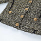 Womens Tweed Short Jacket Gold Button Coat