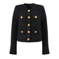 Women's Tweed Jacket Short Coat with Gold Buttons