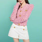 Ladies Tweed Sweet Jacket Short Casual Coat