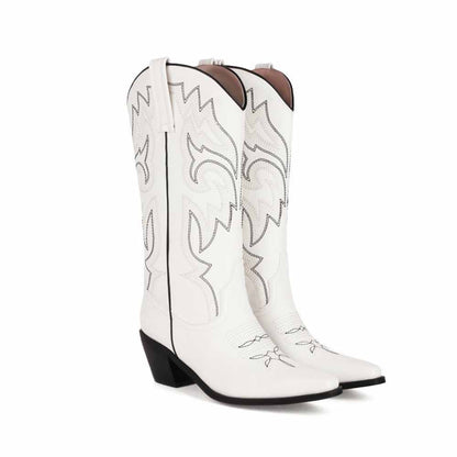 Colorful Embroidered Cowgirl Boots in Pink