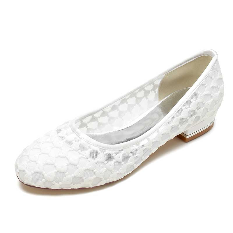 Elegant white comfortable bridal flats with a chic design perfect for wedding ceremonies