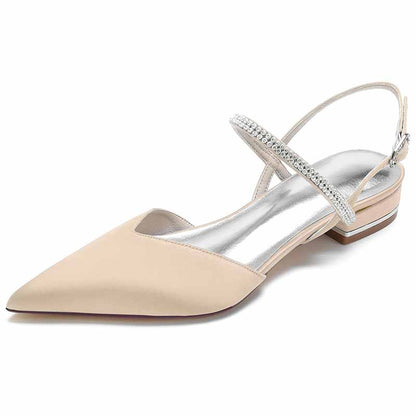 Elegant S&DCo. comfortable wedding shoes for brides with a stylish pointed toe and embellished strap