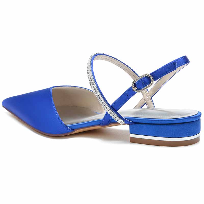 S&DCo. blue comfortable wedding shoes for brides with sparkling detail and stylish heel