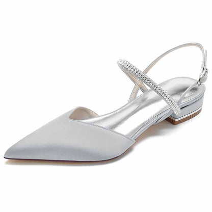 Elegant S&DCo. comfortable wedding shoes for brides with a pointed toe and slingback design