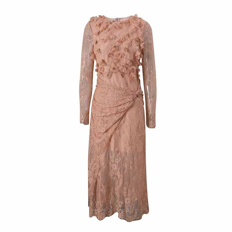 3D Floral Lace Maxi Dress – Romantic Evening or Wedding Guest Look