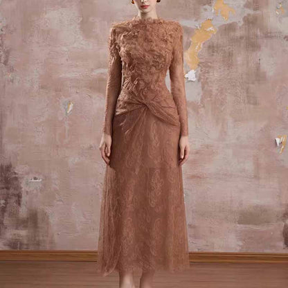 3D Floral Lace Maxi Dress – Romantic Evening or Wedding Guest Look