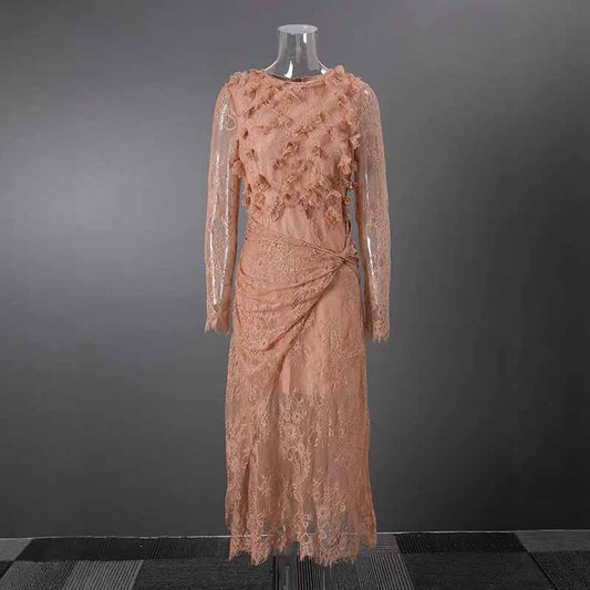 3D Floral Lace Maxi Dress – Romantic Evening or Wedding Guest Look