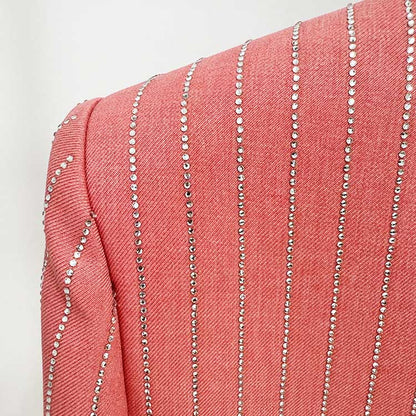 Women Wide-Leg Pantsuit Diamond Stripes Event Outfit