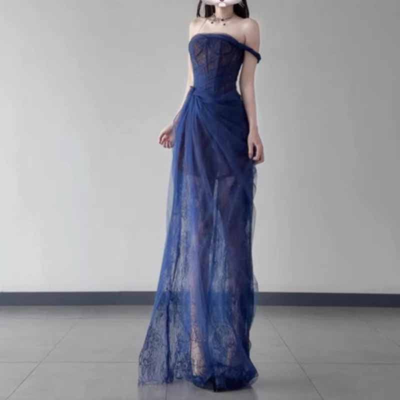 Corset Mesh Corset Slip Lace Dress – Elegant Semi-Formal Dress