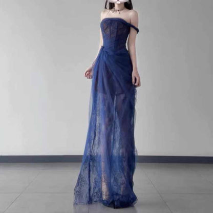 Corset Mesh Corset Slip Lace Dress – Elegant Semi-Formal Dress