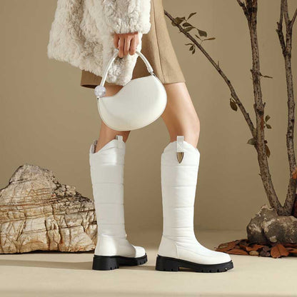 Ladies Winter Boot Faux Fur Warm Shoes Knee High Snow Boots