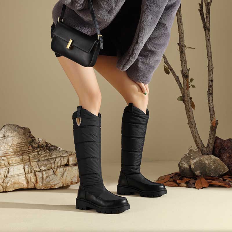 Ladies Winter Boot Faux Fur Warm Shoes Knee High Snow Boots