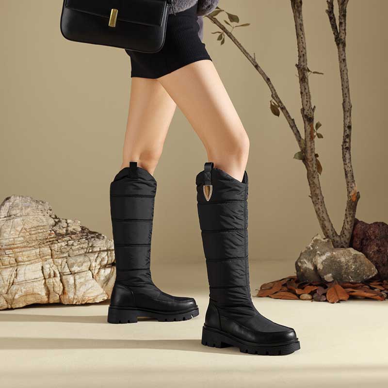 Ladies Winter Boot Faux Fur Warm Shoes Knee High Snow Boots