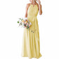 Women's Halter Chiffon Bridesmaid Dress Long A-Line Weddign Guest Dresses