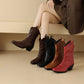 Cowboy Boots Pull on Comfortable Chunky Block Heel Boots Western Cowgirl Boots