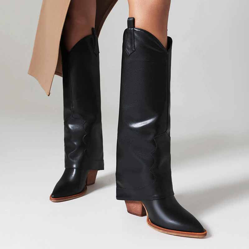 Women Basic Cowboy Boots in Black and Brown Color – SD Dresscode ...
