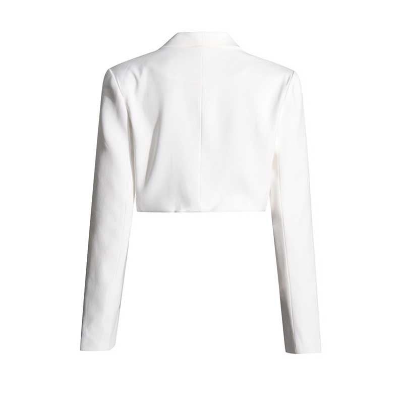 Women's Flower Embellished V-Neck Crop Top Blazer Wedding Coat