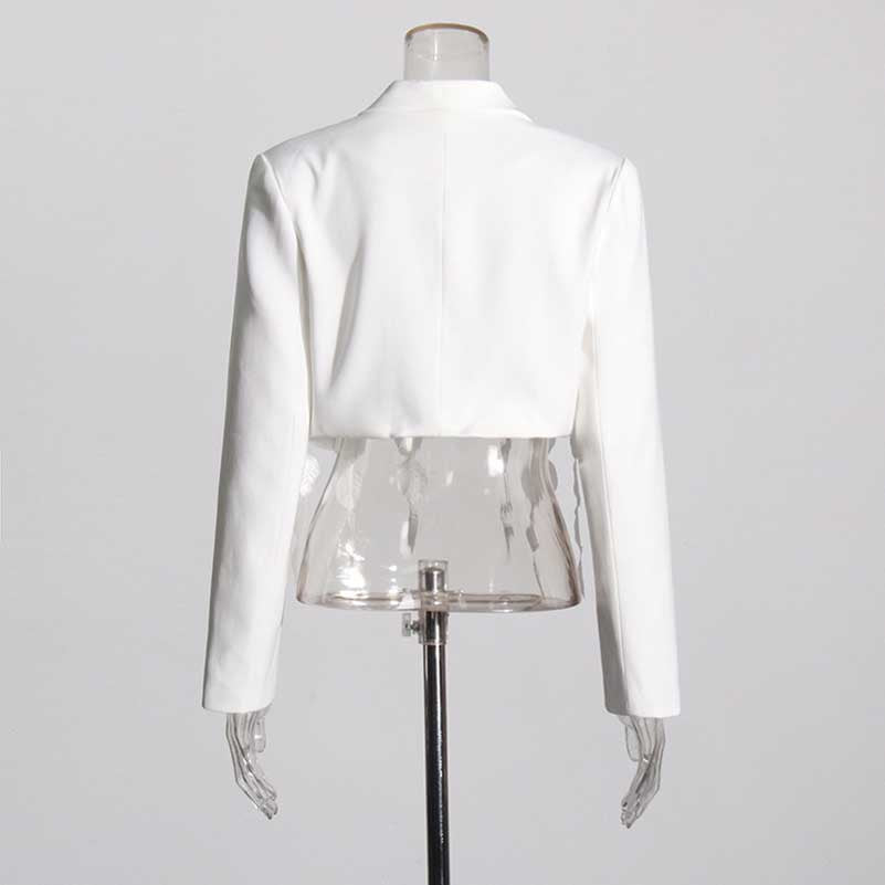 Women's Flower Embellished V-Neck Crop Top Blazer Wedding Coat